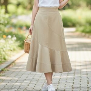 Emma James A-Line Skirt in Tan Size 10